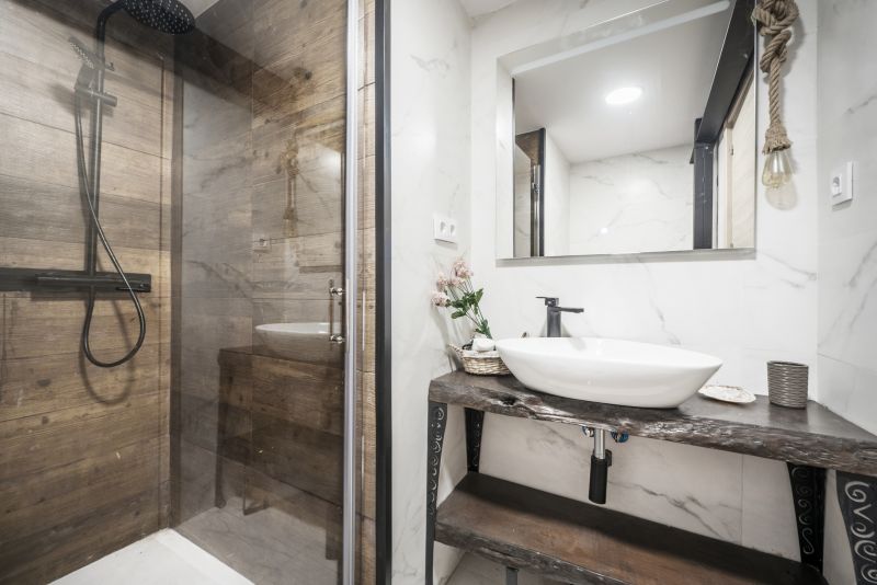 Shower with Matte Black Fixtures